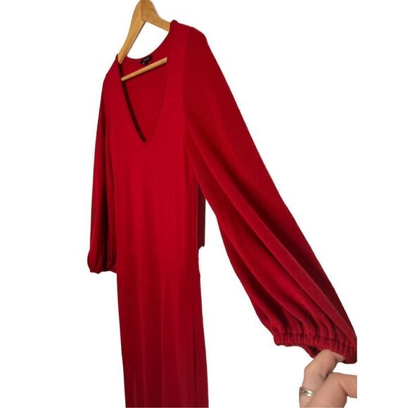 Drew anthropology red long sleeve maxi with slit - Picture 3 of 6